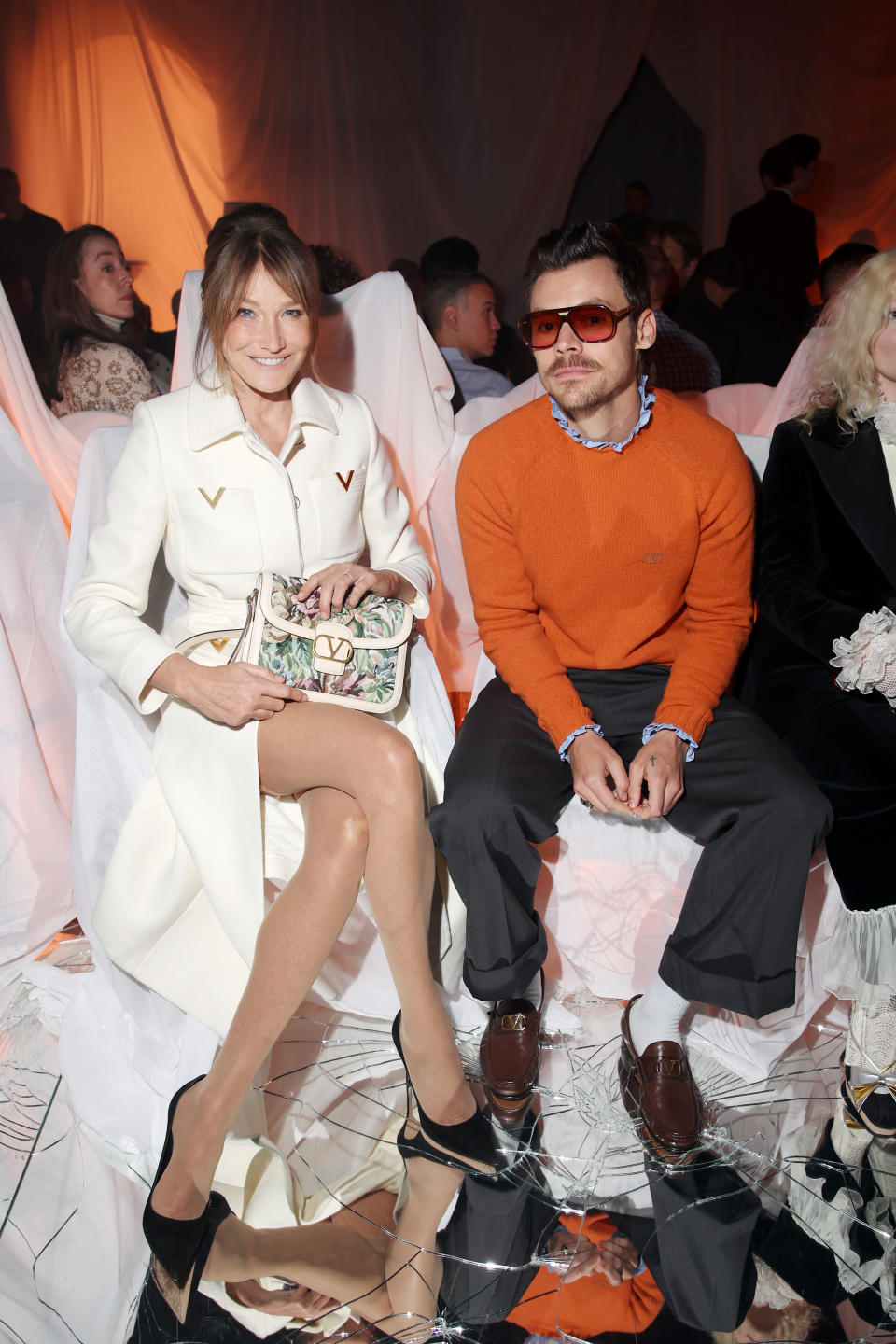 Valentino, Paris Fashion Week, front row, celebrity style, heels, platform, loafers