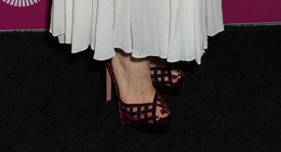 A closer look at Angelina Jolie's shoes.