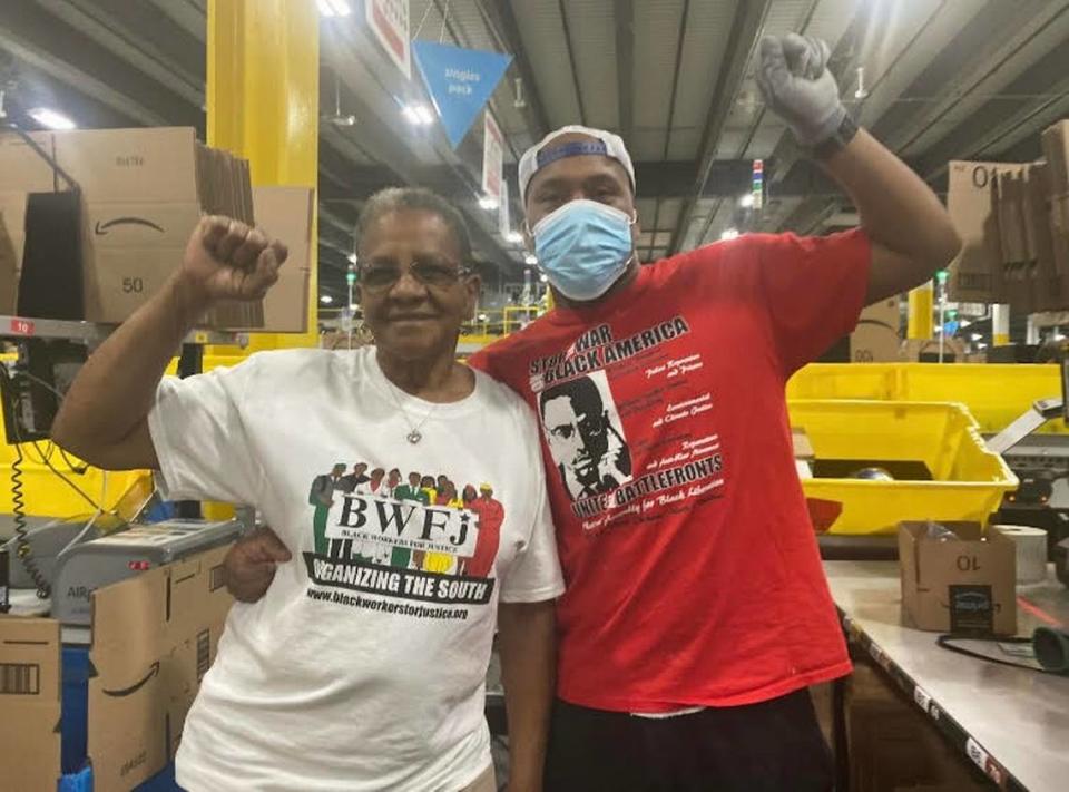 Amazon employees Mary Hill and Ryan Brown are trying to get a massive union campaign off the ground in Garner, N.C.