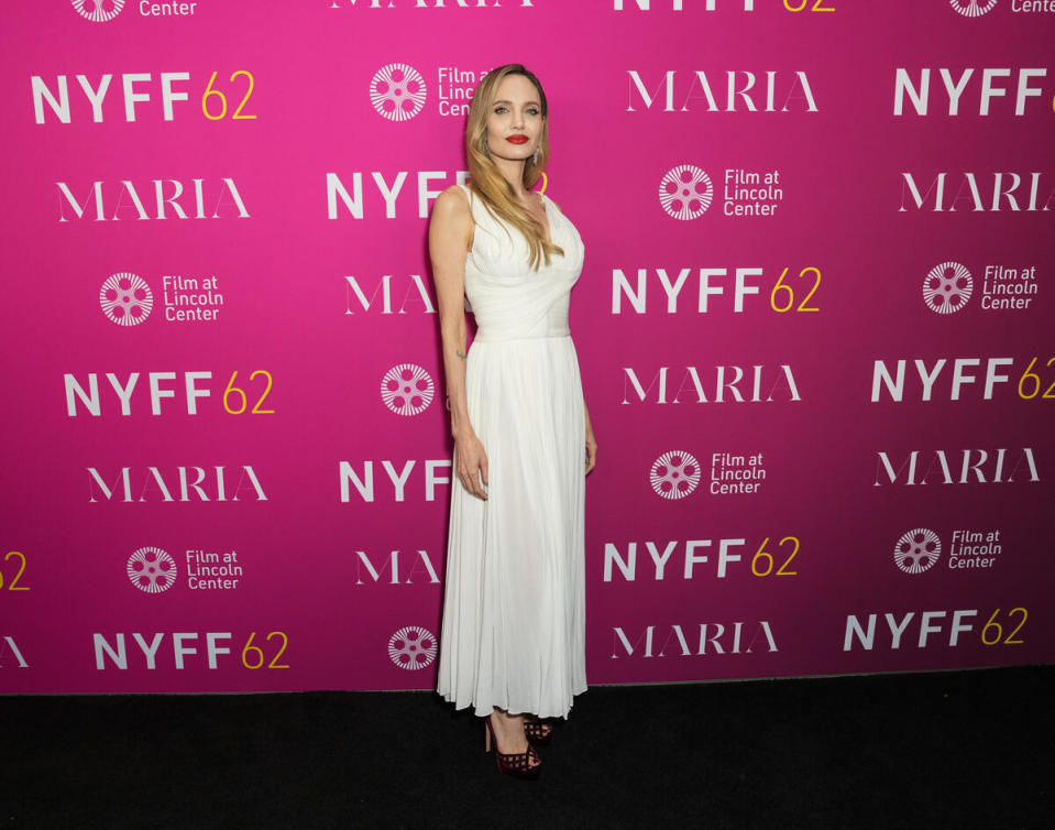 Angelina Jolie at the red carpet premiere of "Maria" during the 62nd New York Film Festival held at Alice Tully Hall on September 29, 2024 in New York City.