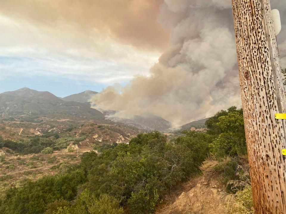 The Airport Fire burns above Trabuco Canyon in eastern Orange County, CA on Sept. 9, 2024. Photo by Gloria Sefton
