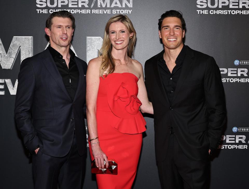 PHOTO: Matthew Reeve, Alexandra Reeve Givens and Will Reeve attend 'Super/Man: The Christopher Reeve Story' New York Premiere at Museum of Modern Art, Sept. 18, 2024, in New York. (Jamie Mccarthy/Getty Images)