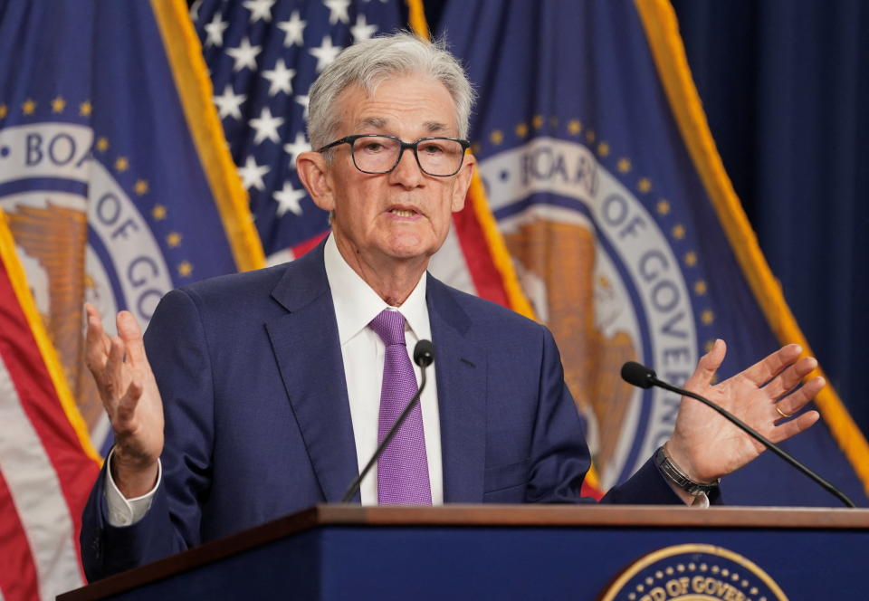 U.S. Federal Reserve Chair Jerome Powell holds a press conference following a two-day meeting of the Federal Open Market Committee on interest rate policy in Washington, U.S., May 1, 2024. REUTERS/Kevin Lamarque