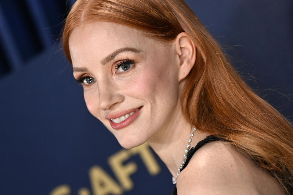 LOS ANGELES, CALIFORNIA - FEBRUARY 24: Jessica Chastain attends the 30th Annual Screen Actors Guild Awards at Shrine Auditorium and Expo Hall on February 24, 2024 in Los Angeles, California. (Photo by Axelle/Bauer-Griffin/FilmMagic)