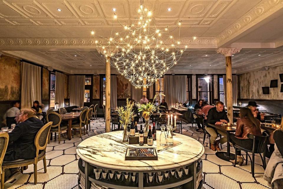 The dining room at Lazia inside Crossroads Hotel, which was just awarded a Michelin key.