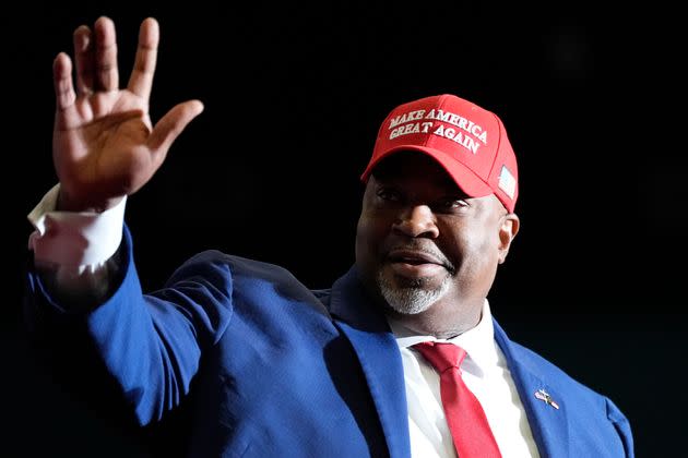 Here is Mark Robinson speaking ahead of Donald Trump at a campaign rally in Greensboro, N.C. in March.