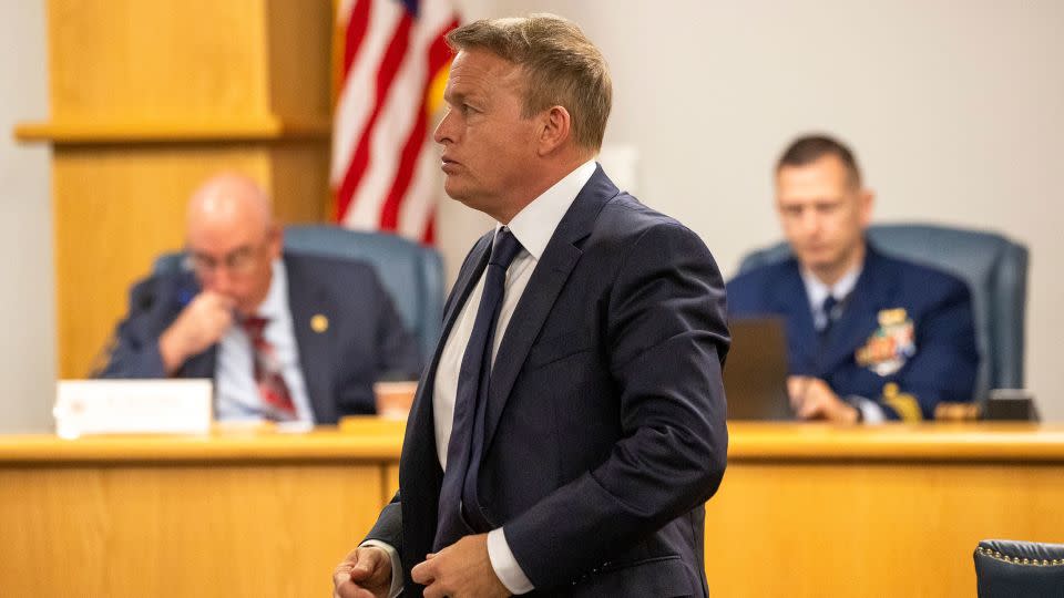 Former OceanGate director of marine operations David Lochridge, center, stands during his testimony on September 17, 2024. - Andrew J. Whitaker/Pool/The Post And Courier/AP