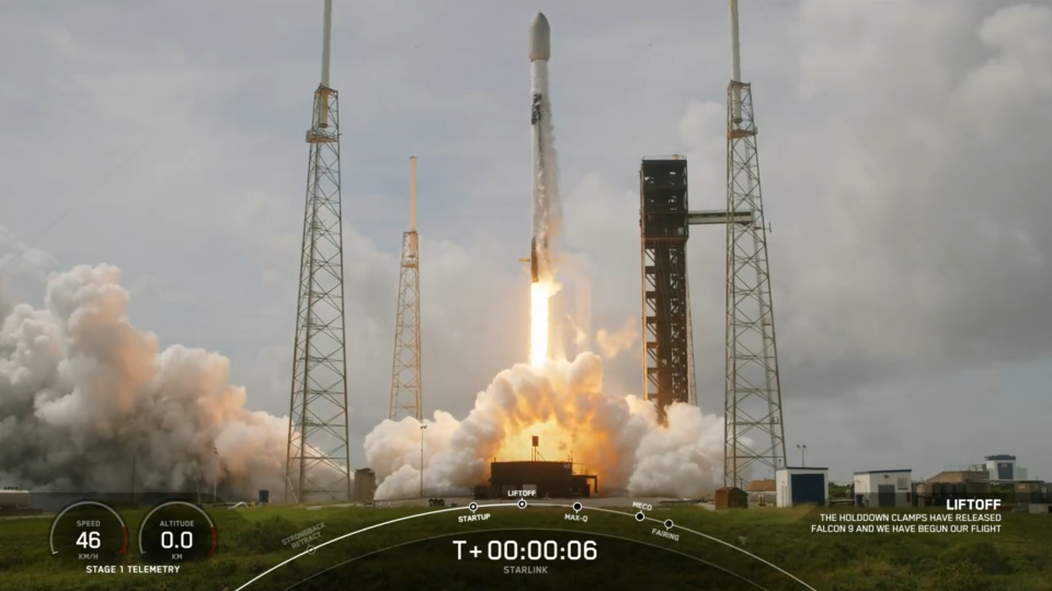  A SpaceX Falcon 9 rocket launches the 7,001st Starlink satellite to orbit from Cape Canaveral Space Force Station, Florida on Sept. 5, 2024. 