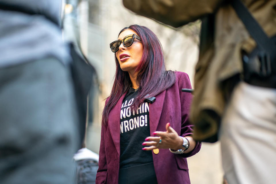 Laura Loomer speaks to reporters (David Dee Delgado / Getty Images)