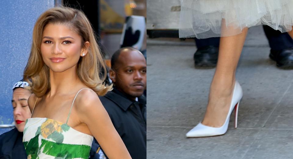 Zendaya is seen at "Good Morning America" on April 23 in New York City.