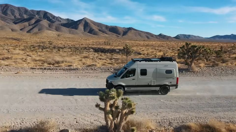 RV driving in the desert