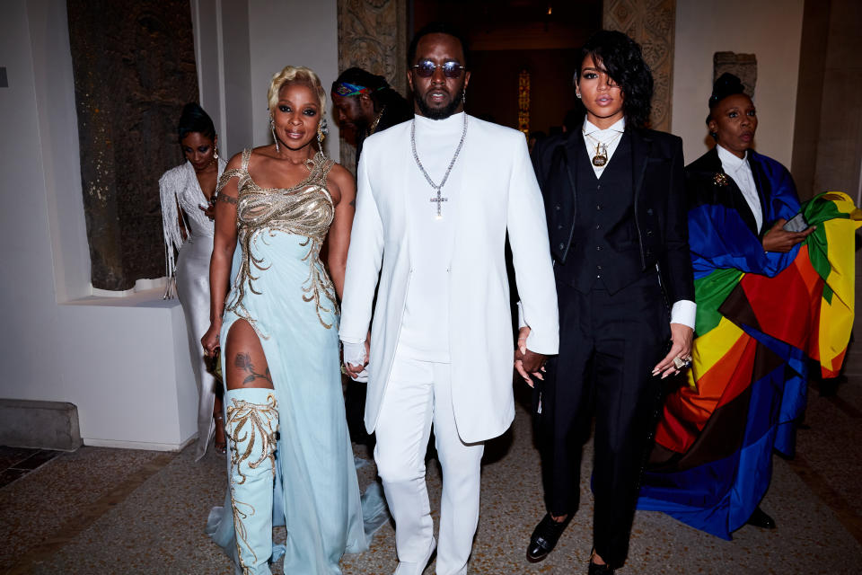 Mary J. Blige, Combs and Cassie Ventura at the Met Gala in 2018.