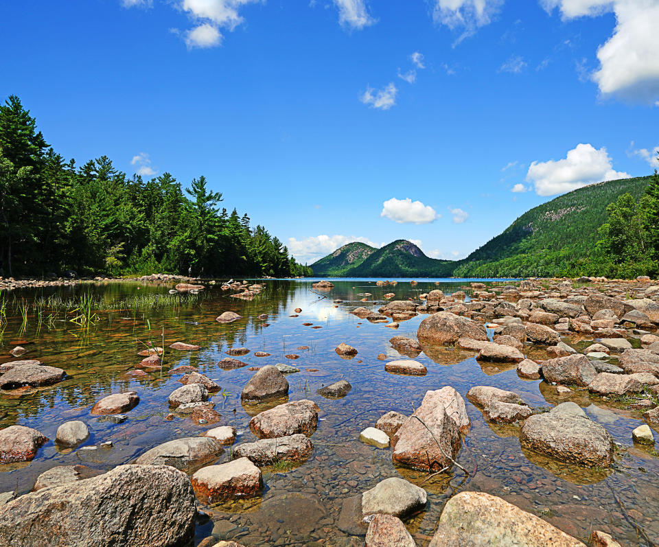 Beautiful Jordan Pond in Acadia National Park on Mount Desert Island, Maine