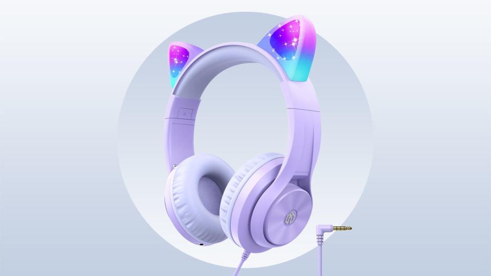 A photo of iClever's cat-ear headphones.