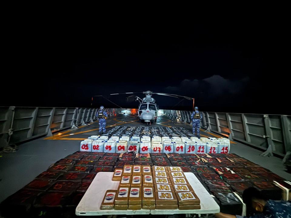 The Mexican navy announced it seized more than 8.3 tons of drugs in the Pacific Ocean. / Credit: Mexican Navy