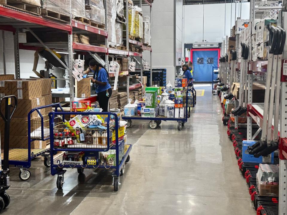 Sam's Club shoppers visit the newly opened location in Grapevine, Texas.