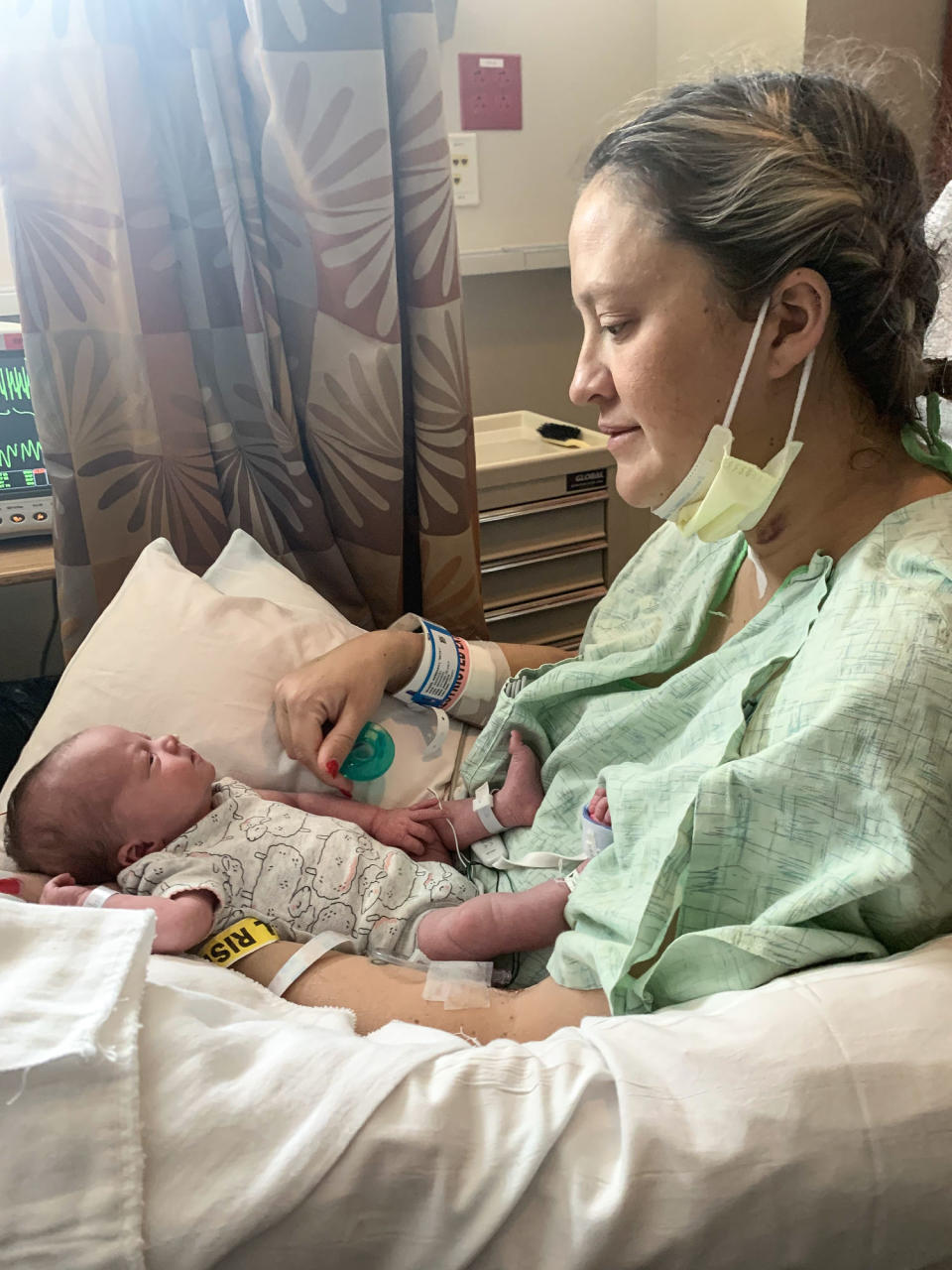 Becky Munge holds Jovie in the hospital. (Courtesy Becky Munge)