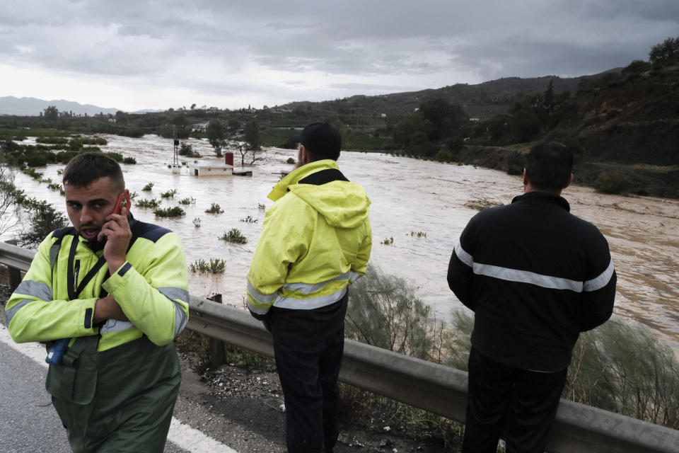 Rivers in the Valencia region of eastern Spain burst their banks after torrential rain (AP Photo/Gregorio Marrero)