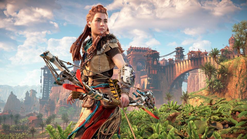  Image of Aloy holding a bow in Horizon Zero Dawn Remastered. 