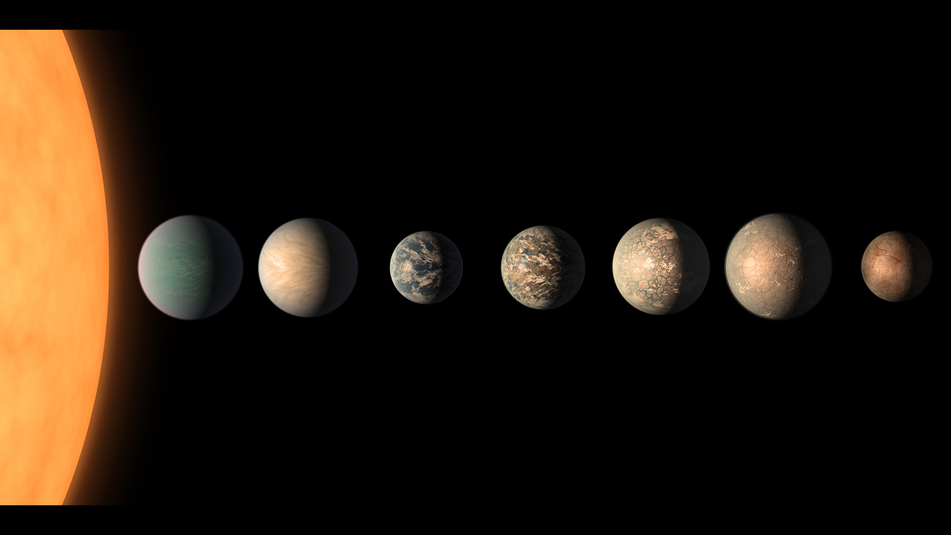  Seven Earth-like planets orbit the Trappist-1 star. 