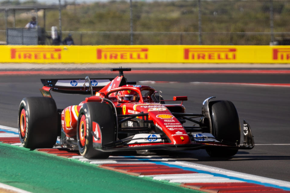 AUSTIN, TX - OCTOBER 20: Charles Leclerc (16) of Morocco and team Scuderia Ferrari during the Formula 1 Pirelli United States Grand Prix on October 20, 2024 at the Circuit of The Americas in Austin, TX. (Photo by Bob Kupbens/Icon Sportswire via Getty Images)(Photo by Bob Kupbens/Icon Sportswire via Getty Images)