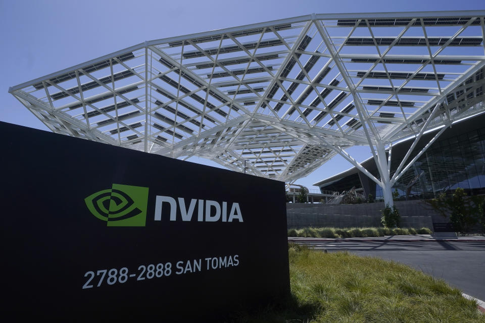 Nvidia office building in Santa Clara, Calif. (AP Photo/Jeff Chiu, File)