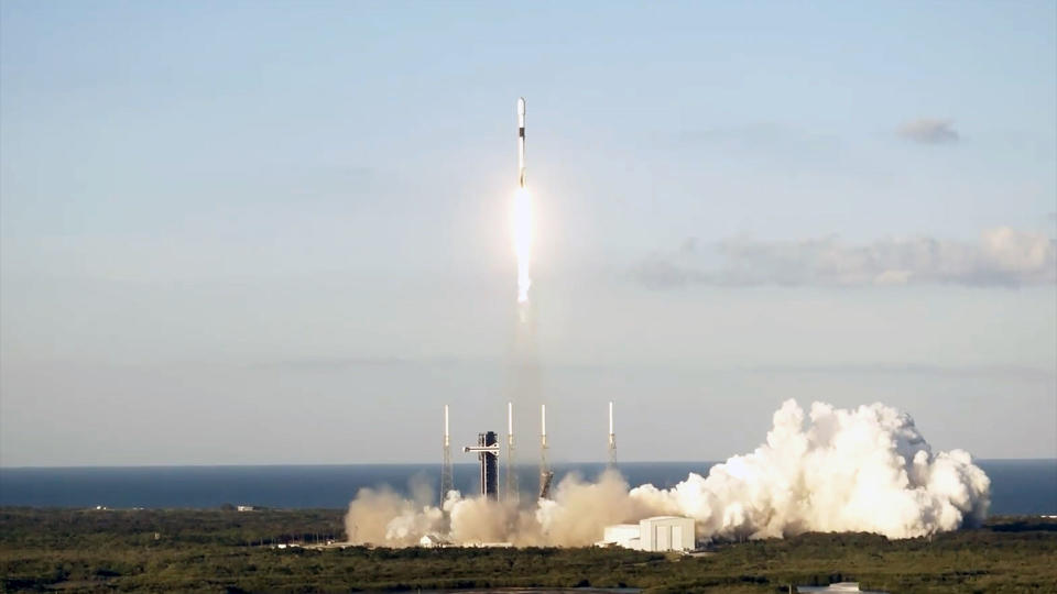  A SpaceX Falcon 9 rocket carrying 22 Starlink satellites lifts off from Cape Canaveral Space Force Station in Florida on Saturday, Oct. 26, 2024. 