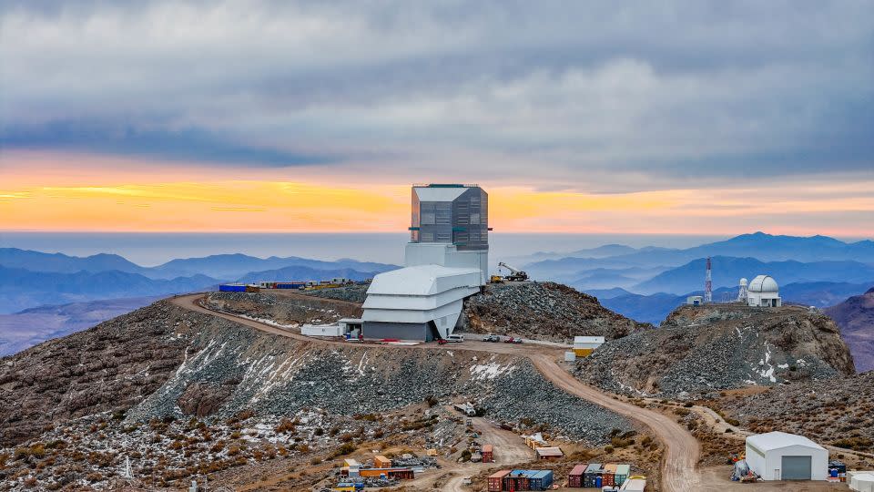 Taken by drone, this image shows the Vera C. Rubin Observatory under construction. - Olivier Bonin/SLAC National Accelerator Laboratory