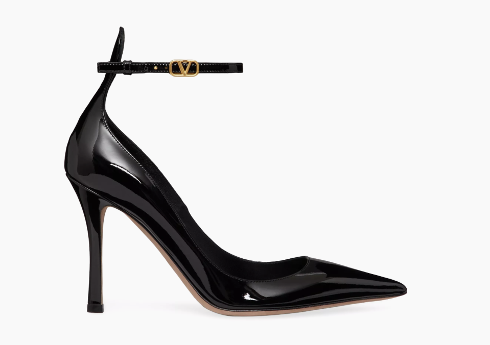 Valentino Garavani Tan-Go Patent Leather Pumps.