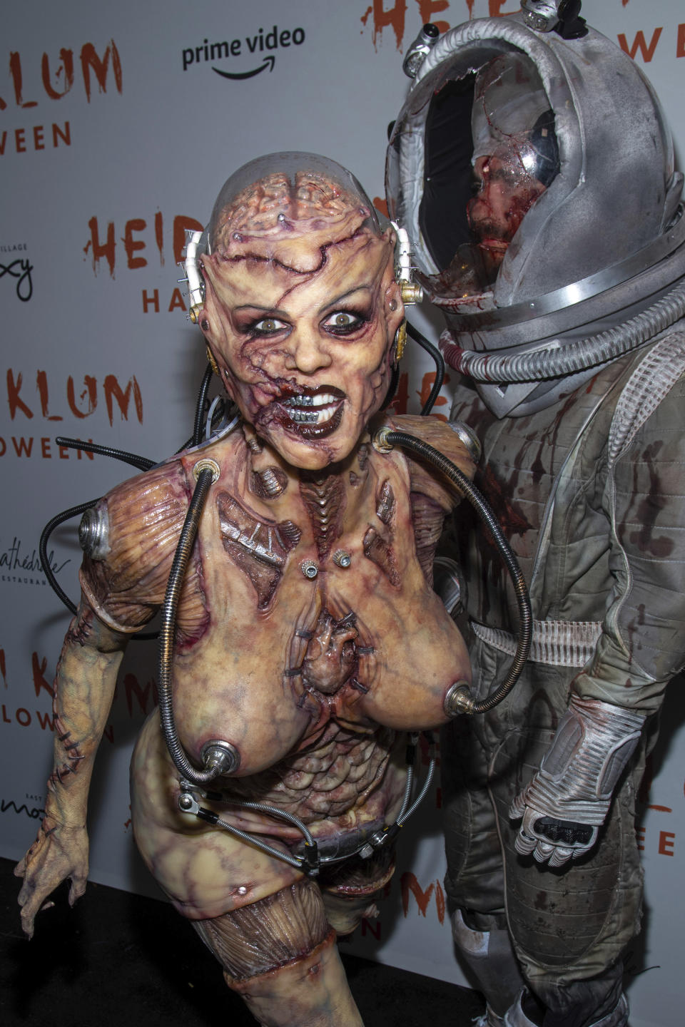 FILE - Heidi Klum, left, dressed as an alien, and Tom Kaulitz attend Klum's Halloween party at Cathedrale on Thursday, Oct. 31, 2019, in New York. (Photo by Charles Sykes/Invision/AP, File)