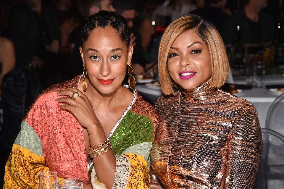 LOS ANGELES, CA - MAY 07:  Actors Tracee Ellis Ross (L) and Taraji P. Henson attend the 2017 MTV Movie And TV Awards at The Shrine Auditorium on May 7, 2017 in Los Angeles, California.  (Photo by Frazer Harrison/MTV1617/Getty Images)