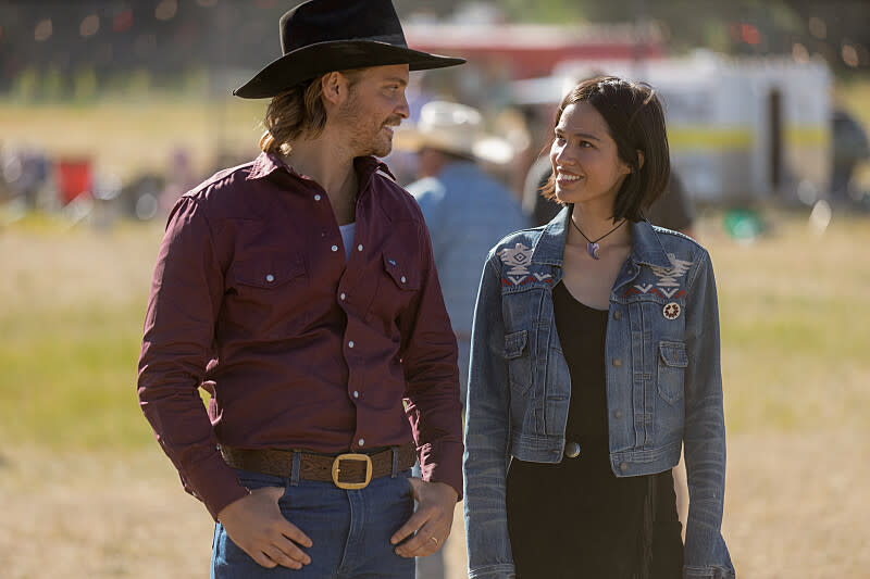 Luke Grimes and Kelsey Asbille in 