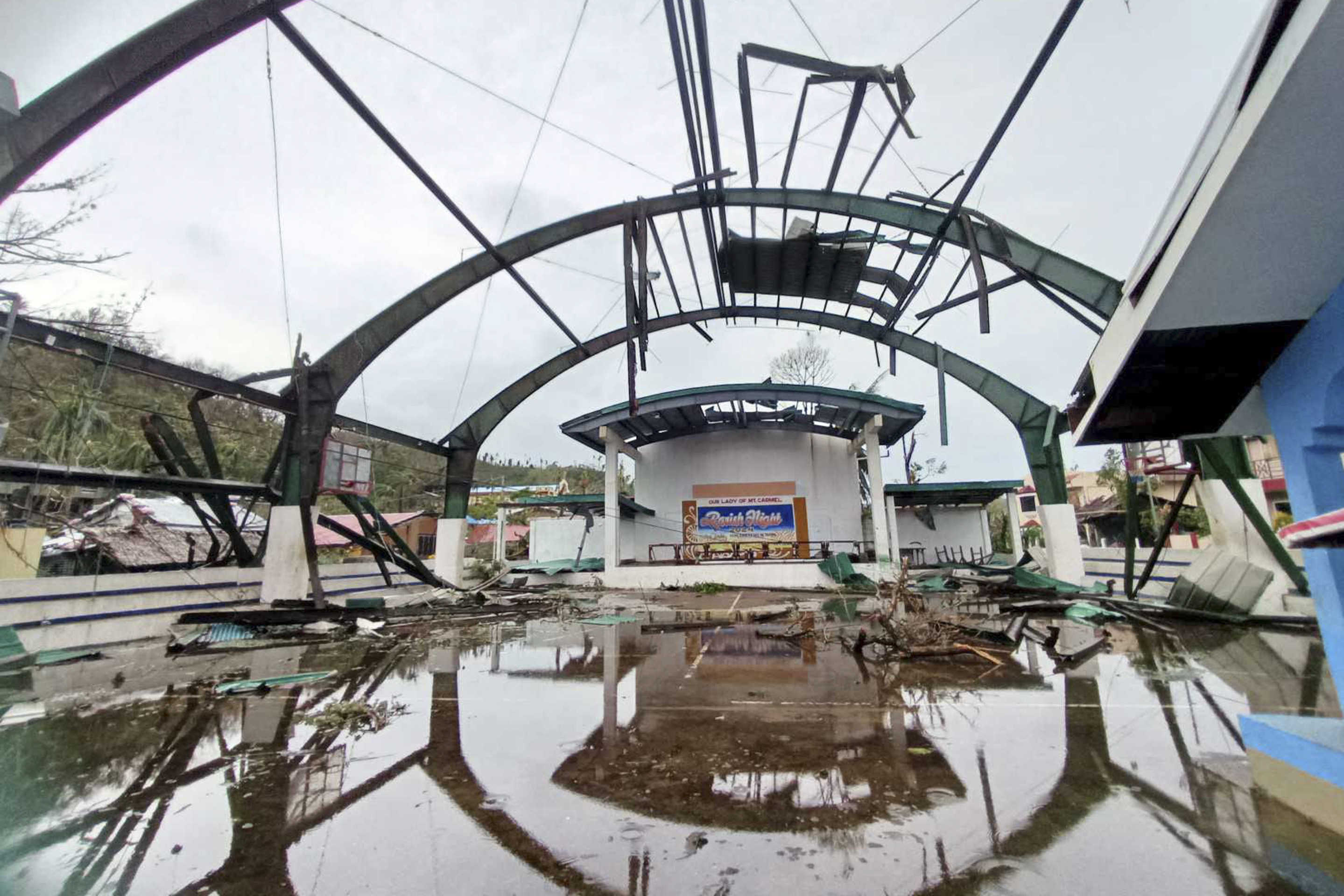 Damaged structure caused by Typhoon Man-yi in Viga, Catanduanes province, northeastern Philippines.