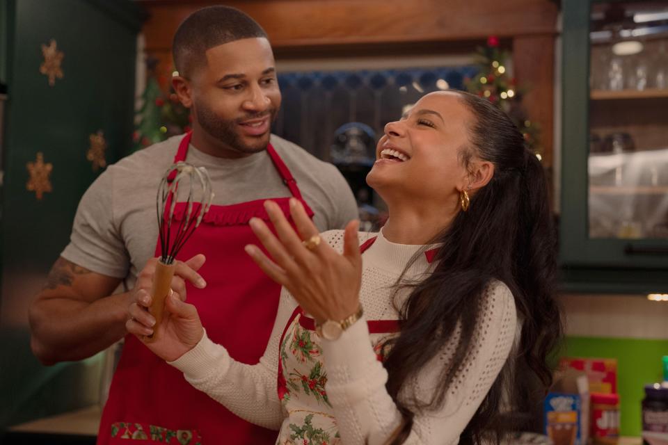 Devale Ellis and Christina Milian in Meet Me Next Christmas.