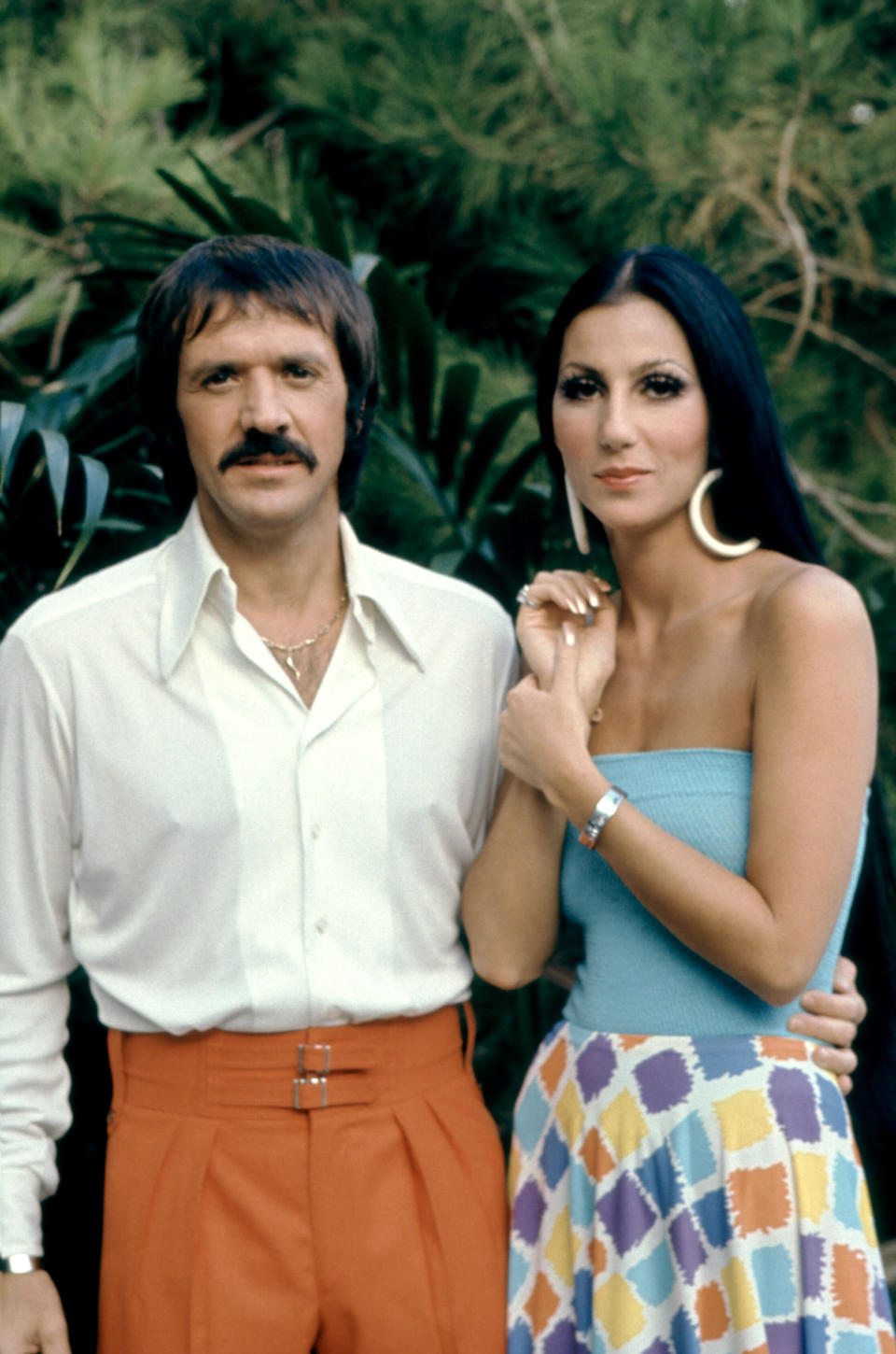 Sonny and Cher Bono pose for a promotional photo in 1970.