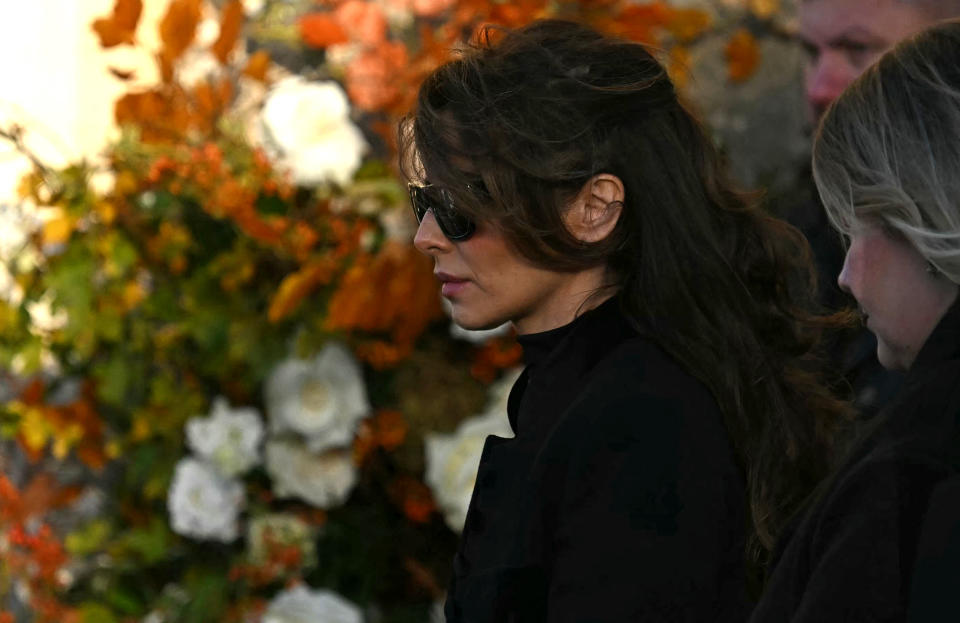 Cheryl Tweedy leaves after attending the funeral service of the late One Direction singer Liam Payne on Thursday.