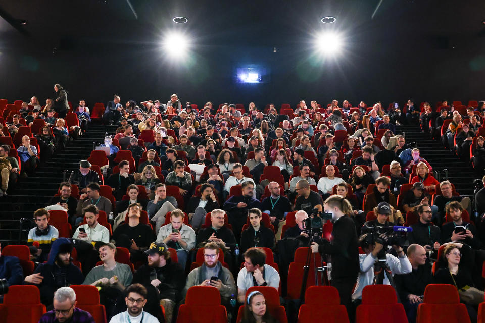 A view of the cinema during the world premiere screening of the movie 