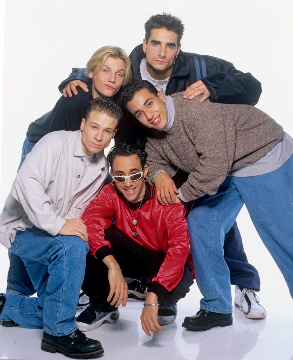 The Backstreet Boys — Brian Littrell, Nick Carter, AJ McLean, Kevin Richardson — in 1996.