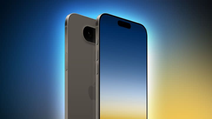 iPhone 17 mockup with a single rectangular rear camera module.