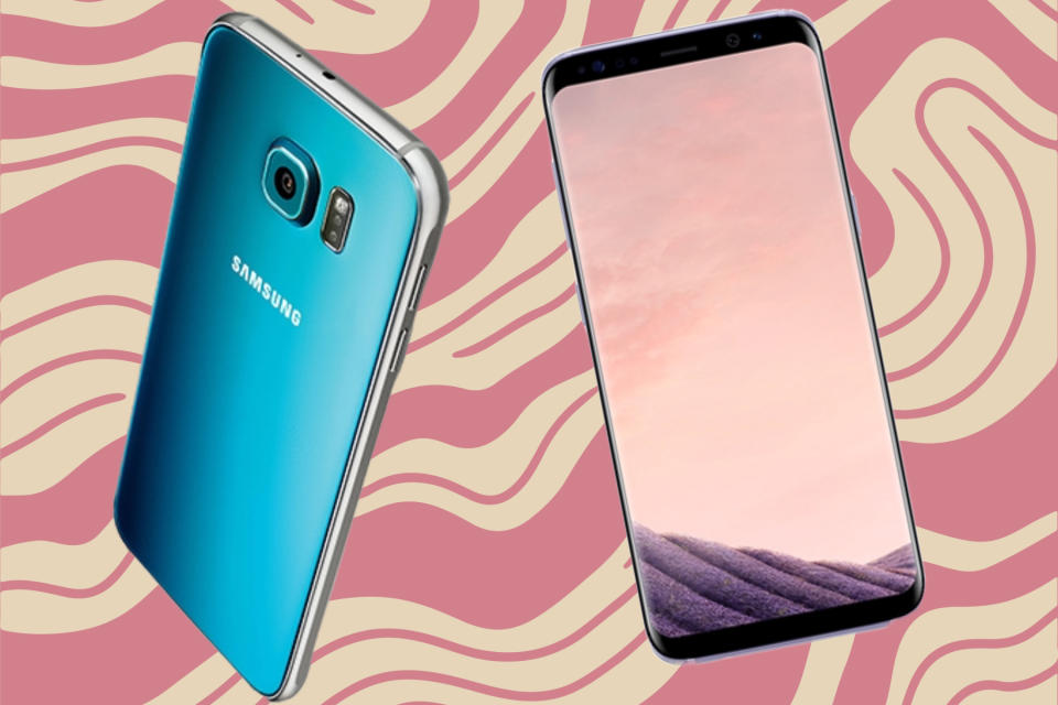 Samsung Galaxy S6 and Galaxy S8.