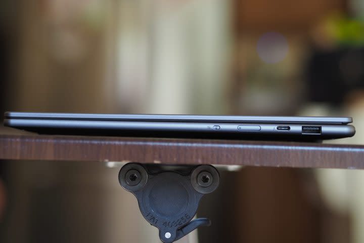 Lenovo Yoga Slim 7i Aura Edition right side view showing ports.