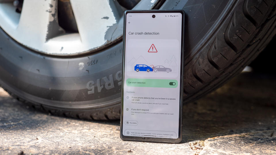  Car Crash Detection on a Google Pixel 6a. 