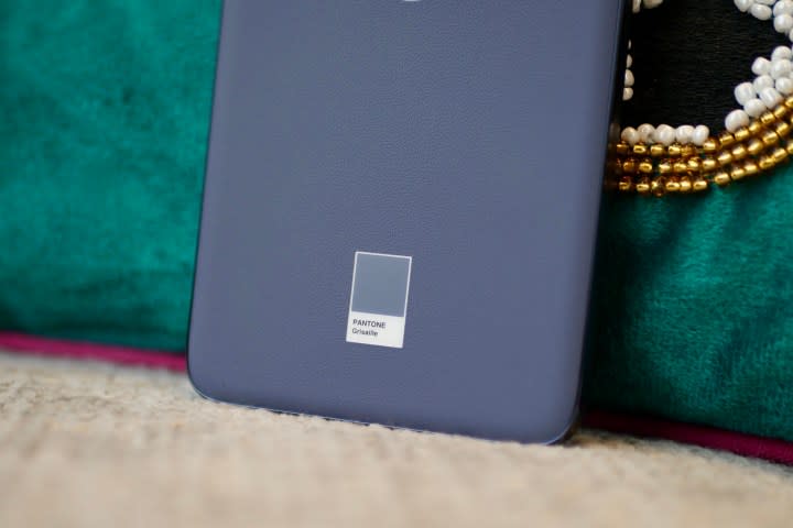 The Pantone swatch panel on the back of the Motorola Edge 50 Neo.