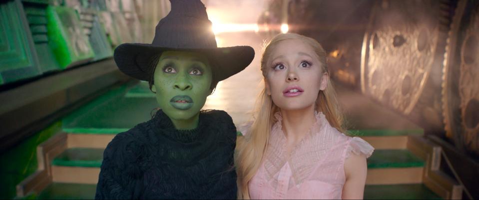 Cynthia Erivo and Ariana Grande are both nominated for their performances in 'Wicked' at the 2025 Golden Globes. (Universal Pictures / Courtesy Everett Collection)