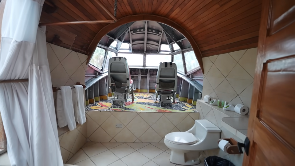 Plane cockpit bathroom