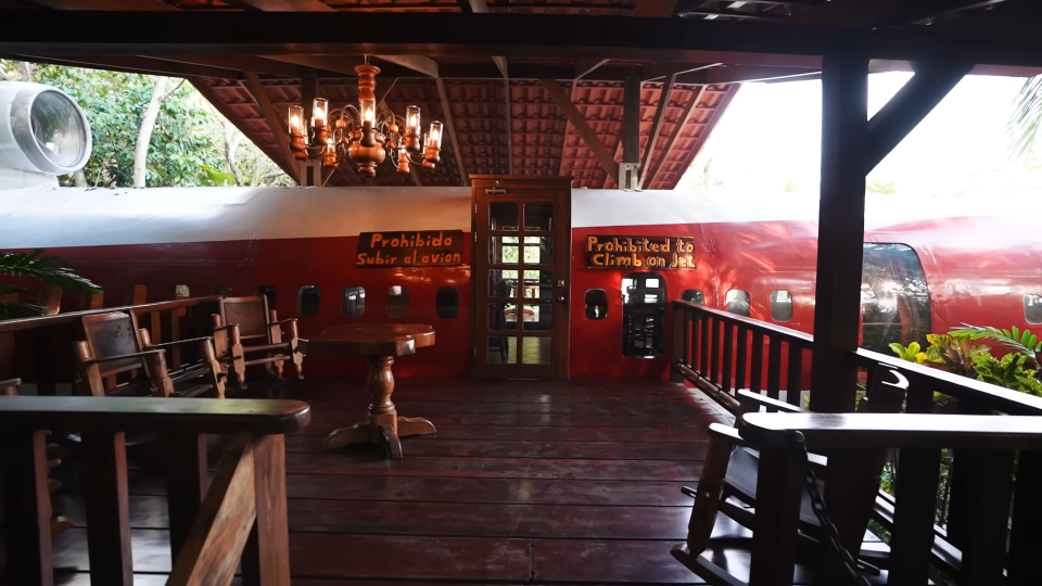 wooden balcony attached to old plane