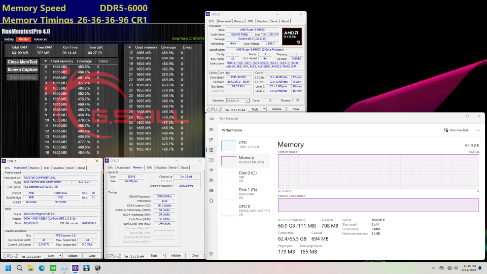 G.Skill MemtestPro 4.0 for CL26 and CL28 DDR5 6000 memory kits