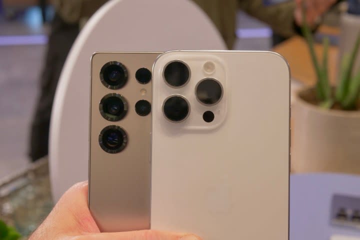 The Samsung Galaxy S25 Ultra and Apple iPhone 16 Pro Max's cameras.