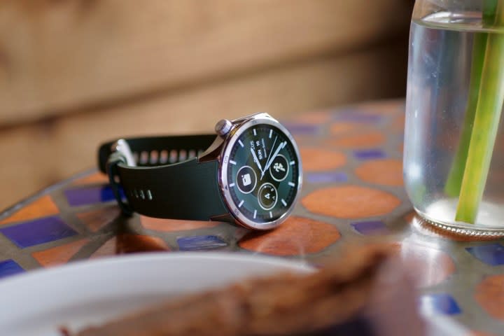 The OnePlus Watch 3 on a table.
