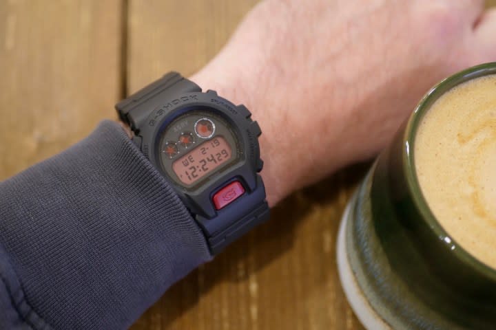 A person wearing the G-Shock x ASRV DW-6900.